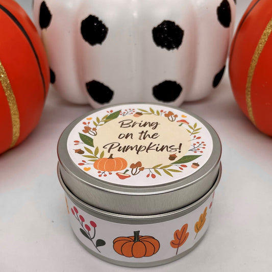 BRING ON THE PUMPKINS TIN (Ready to Ship) - Jamcat Candles