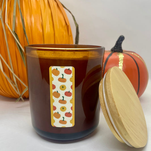 ROUNDED AMBER-PUMPKIN PATCH (Ready to Ship) - Jamcat Candles